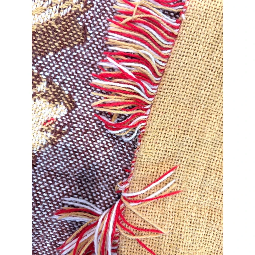 Vintage Native American Southwest Woven Throw Blanket Wall Tapestry Fringe 49x72